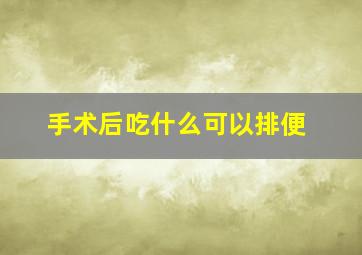 手术后吃什么可以排便