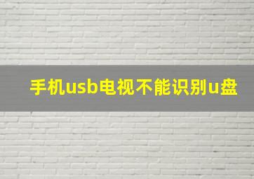 手机usb电视不能识别u盘