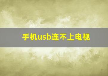 手机usb连不上电视