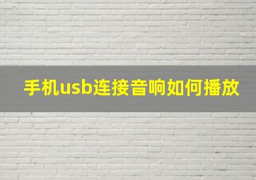 手机usb连接音响如何播放