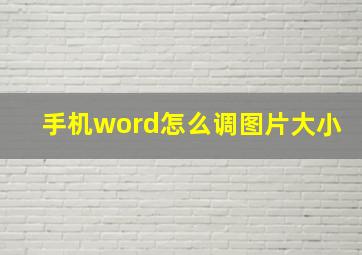 手机word怎么调图片大小