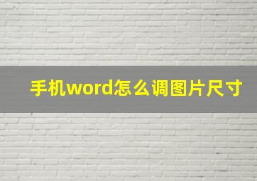 手机word怎么调图片尺寸