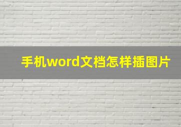 手机word文档怎样插图片