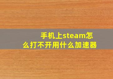 手机上steam怎么打不开用什么加速器