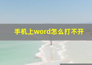 手机上word怎么打不开