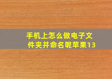 手机上怎么做电子文件夹并命名呢苹果13