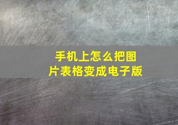 手机上怎么把图片表格变成电子版