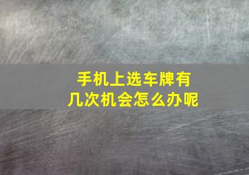 手机上选车牌有几次机会怎么办呢