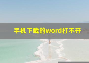 手机下载的word打不开