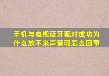 手机与电视蓝牙配对成功为什么放不来声音呢怎么回事