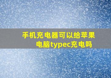 手机充电器可以给苹果电脑typec充电吗