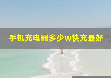 手机充电器多少w快充最好