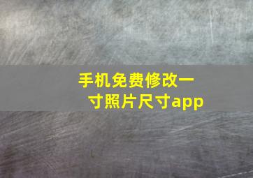 手机免费修改一寸照片尺寸app