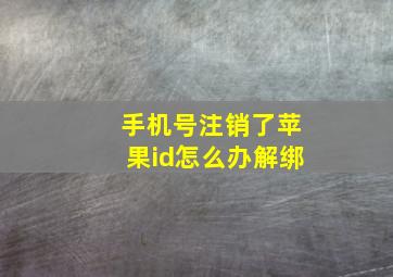 手机号注销了苹果id怎么办解绑