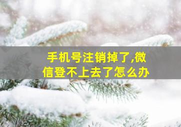 手机号注销掉了,微信登不上去了怎么办