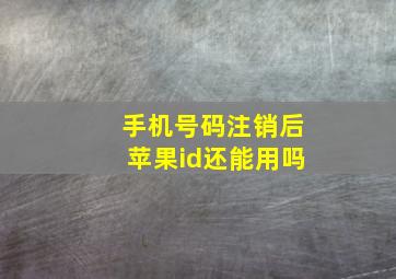 手机号码注销后苹果id还能用吗