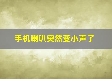 手机喇叭突然变小声了