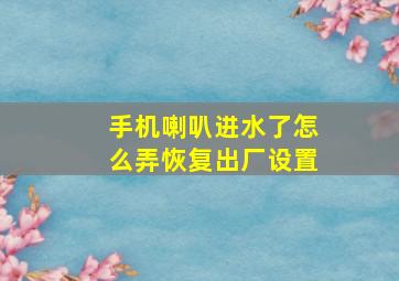 手机喇叭进水了怎么弄恢复出厂设置