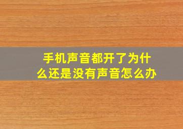 手机声音都开了为什么还是没有声音怎么办