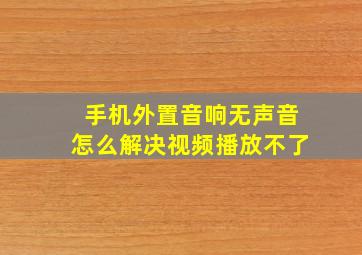 手机外置音响无声音怎么解决视频播放不了