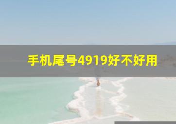 手机尾号4919好不好用