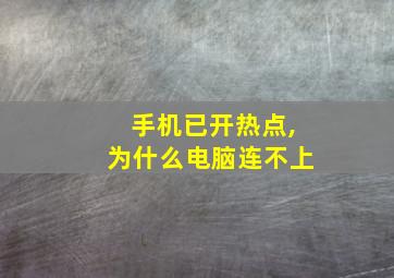 手机已开热点,为什么电脑连不上