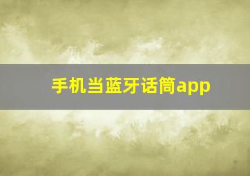 手机当蓝牙话筒app