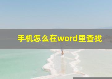 手机怎么在word里查找