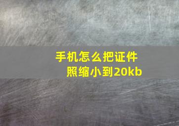 手机怎么把证件照缩小到20kb