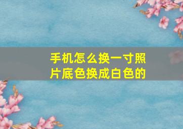 手机怎么换一寸照片底色换成白色的