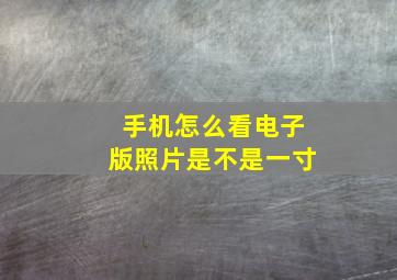 手机怎么看电子版照片是不是一寸