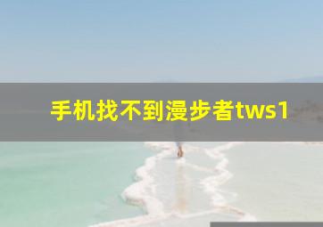 手机找不到漫步者tws1