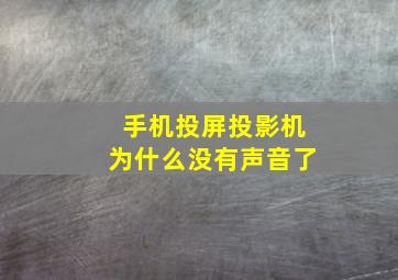 手机投屏投影机为什么没有声音了