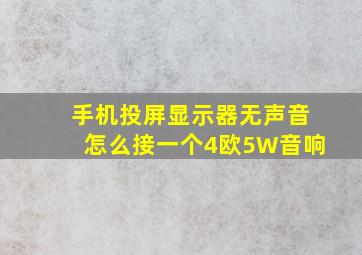 手机投屏显示器无声音怎么接一个4欧5W音响