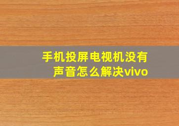 手机投屏电视机没有声音怎么解决vivo