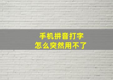 手机拼音打字怎么突然用不了