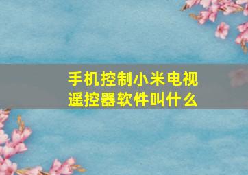 手机控制小米电视遥控器软件叫什么