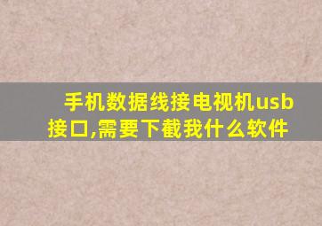 手机数据线接电视机usb接口,需要下截我什么软件