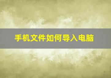 手机文件如何导入电脑