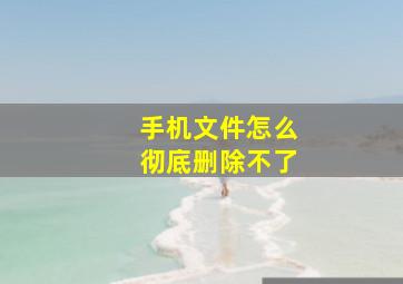 手机文件怎么彻底删除不了