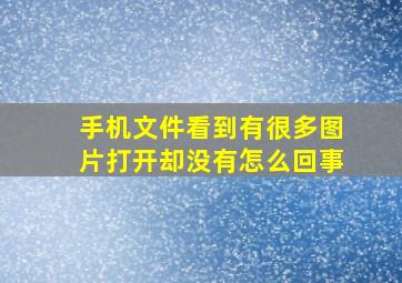 手机文件看到有很多图片打开却没有怎么回事