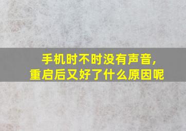 手机时不时没有声音,重启后又好了什么原因呢