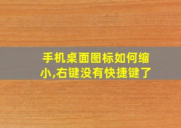 手机桌面图标如何缩小,右键没有快捷键了