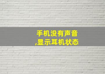 手机没有声音,显示耳机状态