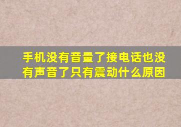 手机没有音量了接电话也没有声音了只有震动什么原因