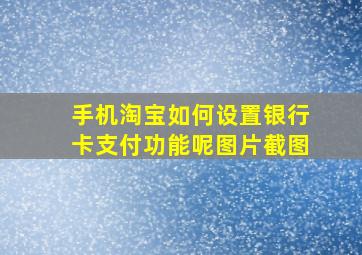 手机淘宝如何设置银行卡支付功能呢图片截图