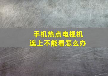 手机热点电视机连上不能看怎么办