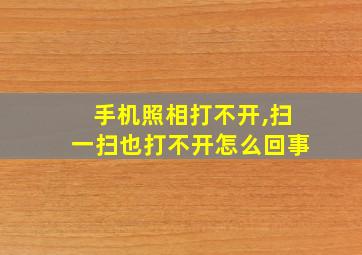 手机照相打不开,扫一扫也打不开怎么回事