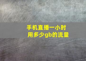 手机直播一小时用多少gb的流量