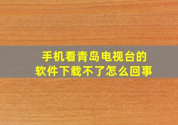 手机看青岛电视台的软件下载不了怎么回事